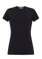 Black short sleeve crewneck t-shirt in pima cotton