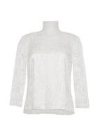 An ivory lace turtleneck.