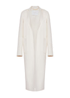 A flat lay of the front of the Vanessa Coat in Zibeline Cashmere.