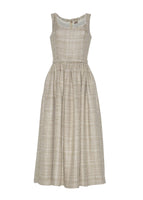 Ghost image of the front of the Scoop Neck Dress in Silk Linen Plaid
