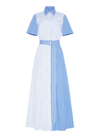 A ghost image of the front of the Leighton Dress in Stripe Shirting