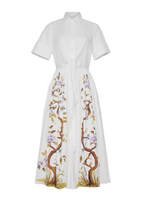 Ghost image of the front of the Attacher Dress in Heavy Printed Poplin.