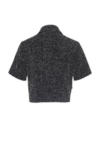 Ghost image of the back of the Cropped Marseille Jacket in Corded Tweed.