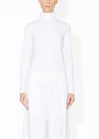 A front view of a white turtleneck.