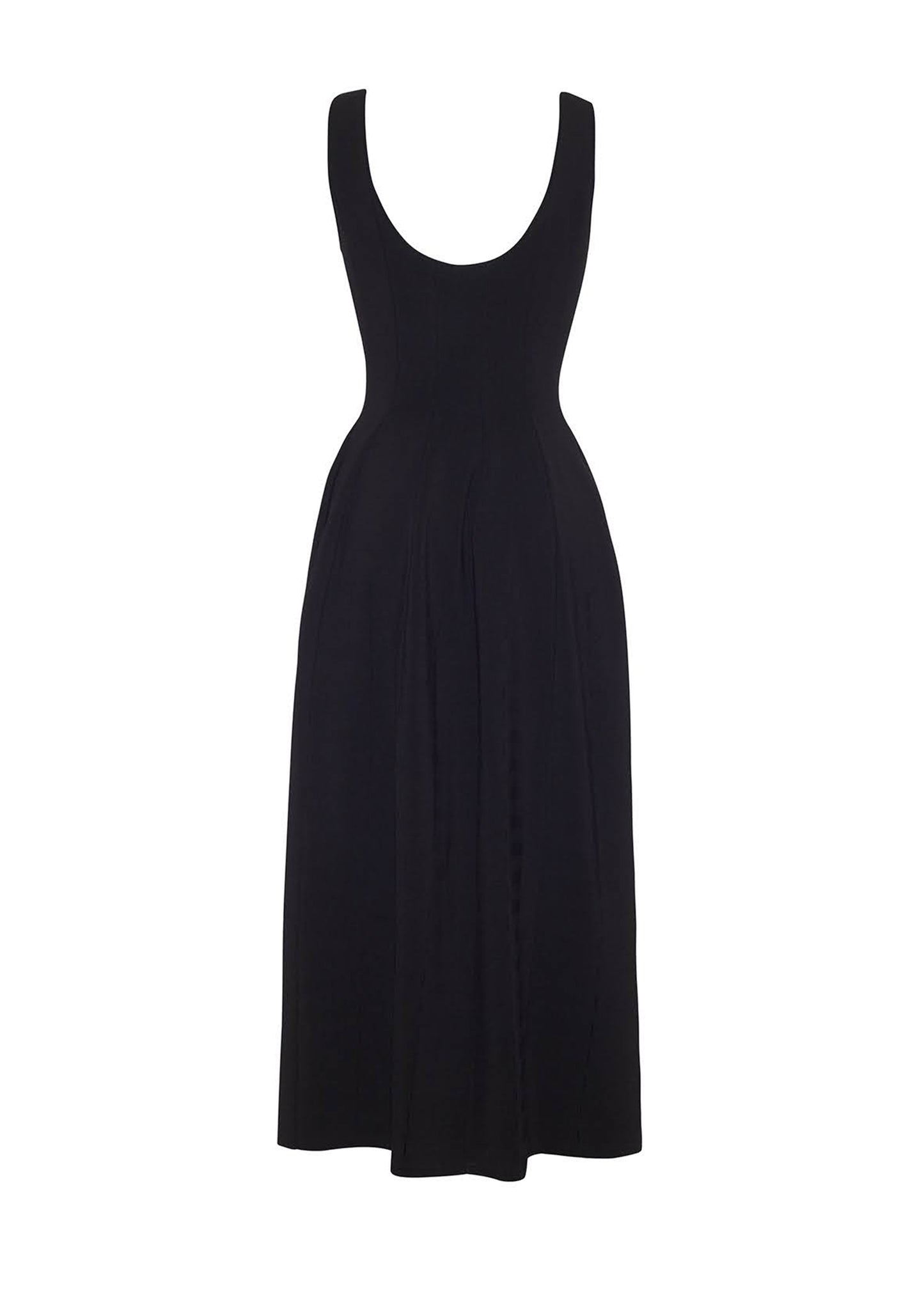 back ghost image of Lucilla Dress in Luxe Milano in Black