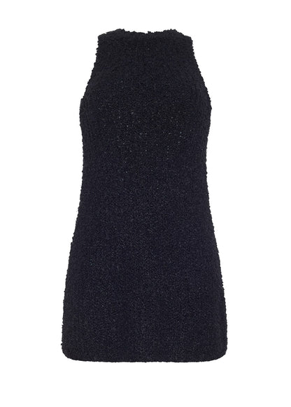 back ghost image of the Renata Dress in Mulberry Silk in Black