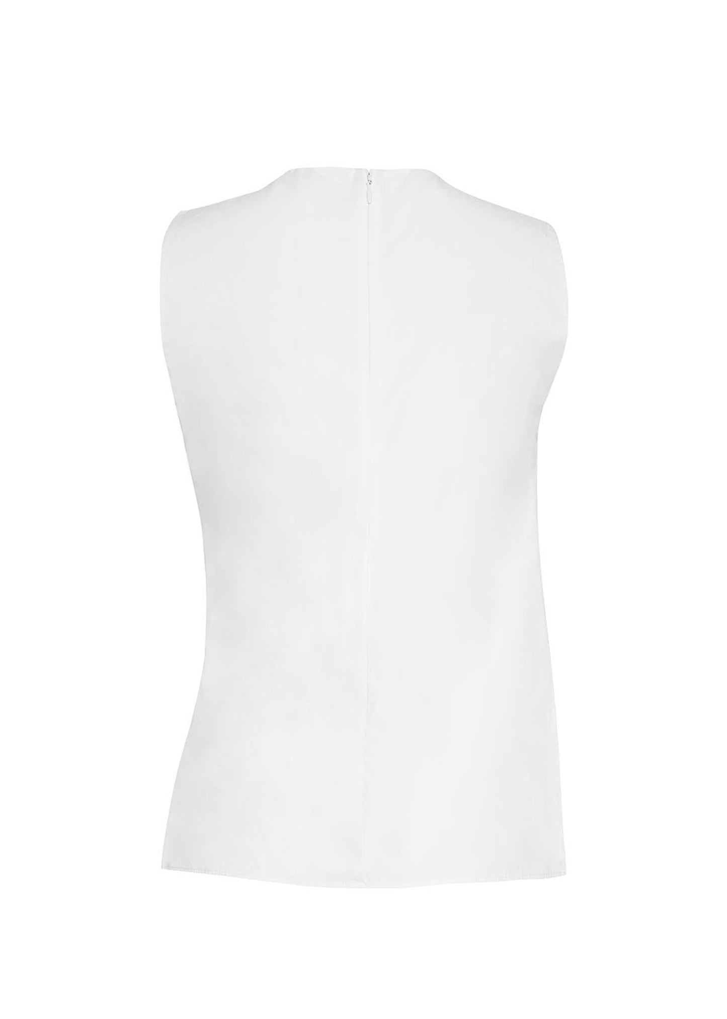 back ghost image of Feyda Top in Cotton Poplin in White