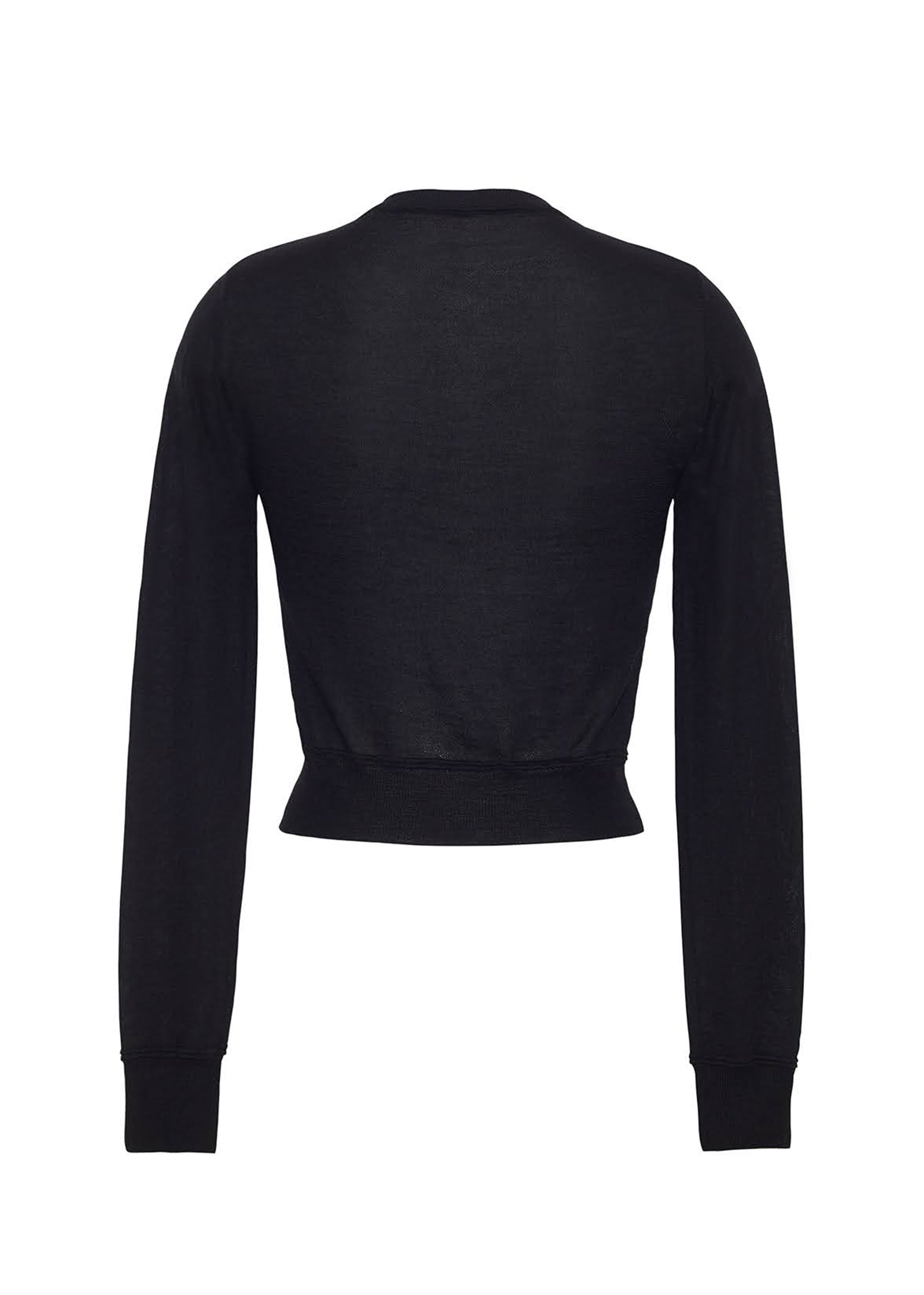 back ghost image of Cardigan in Silk Cashmere Silk in Black