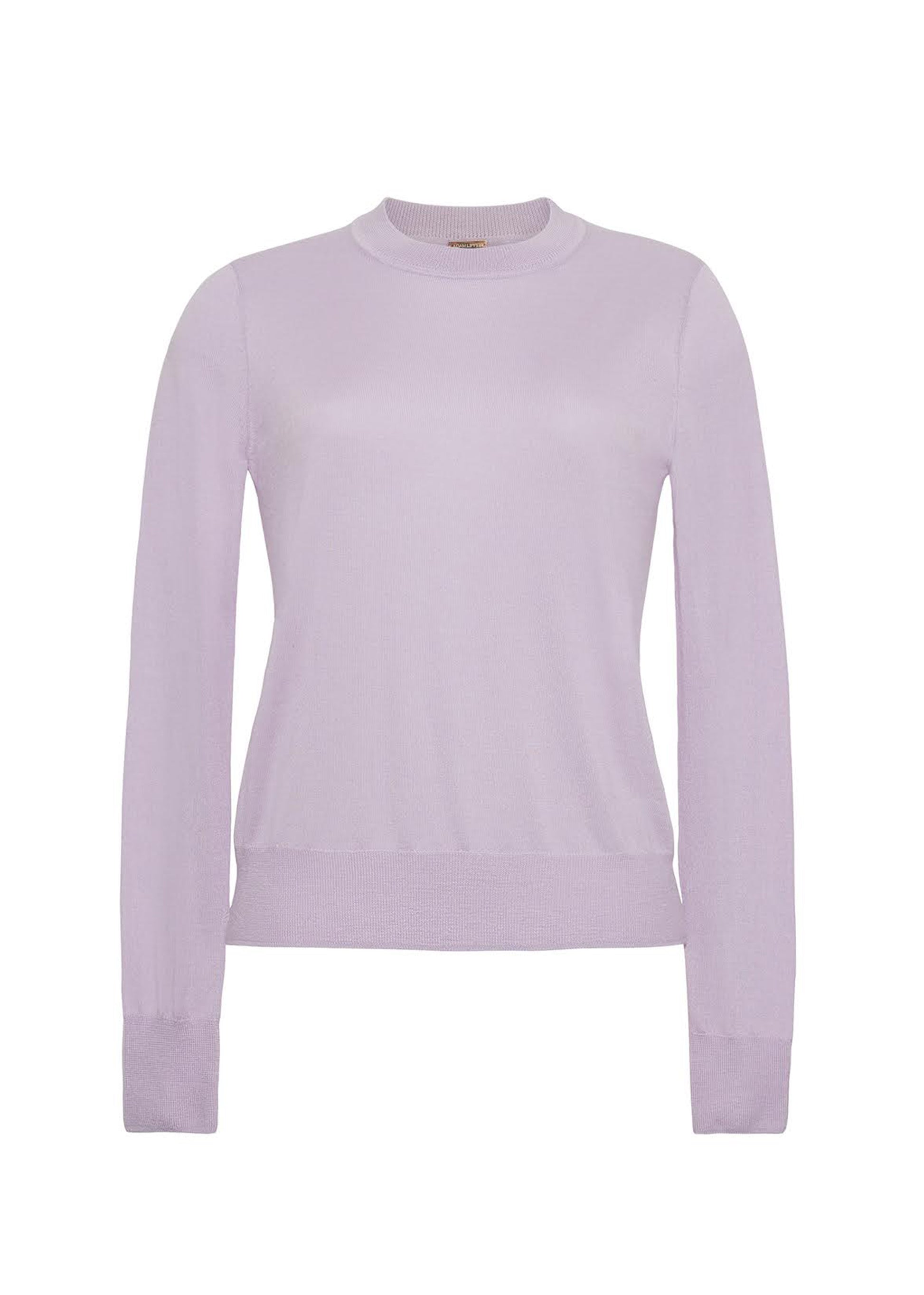 Front Ghost Image of Crewneck Sweater in Cashmere Silk in Lilac