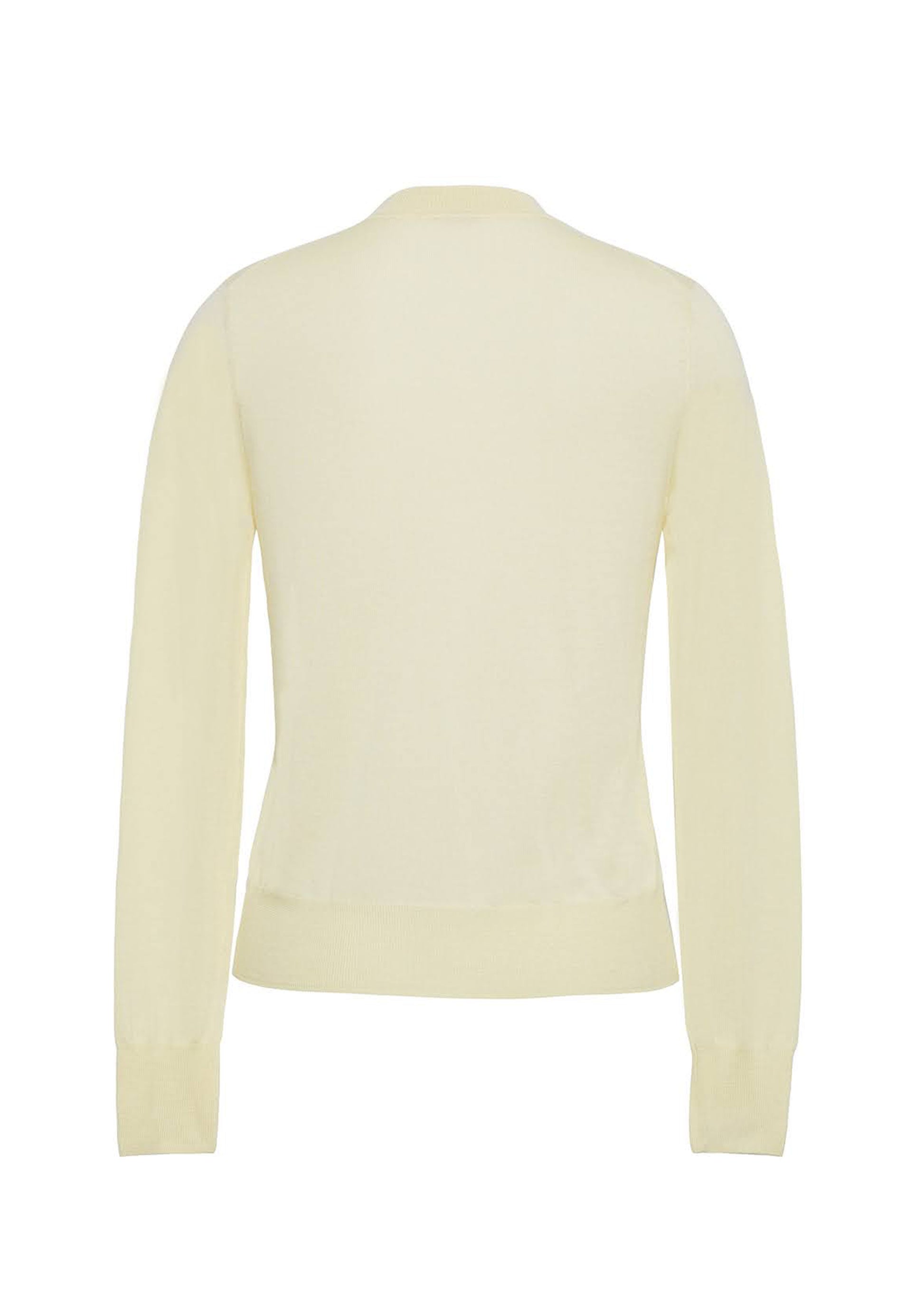 back ghost image of Crewneck Sweater in Cashmere Silk in Beurre