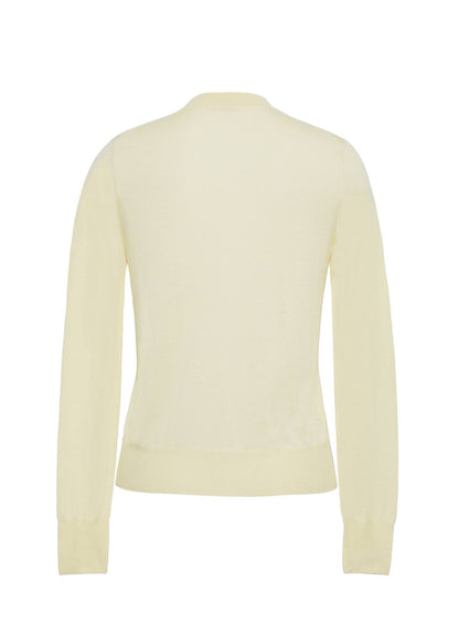 back ghost image of Crewneck Sweater in Cashmere Silk in Beurre