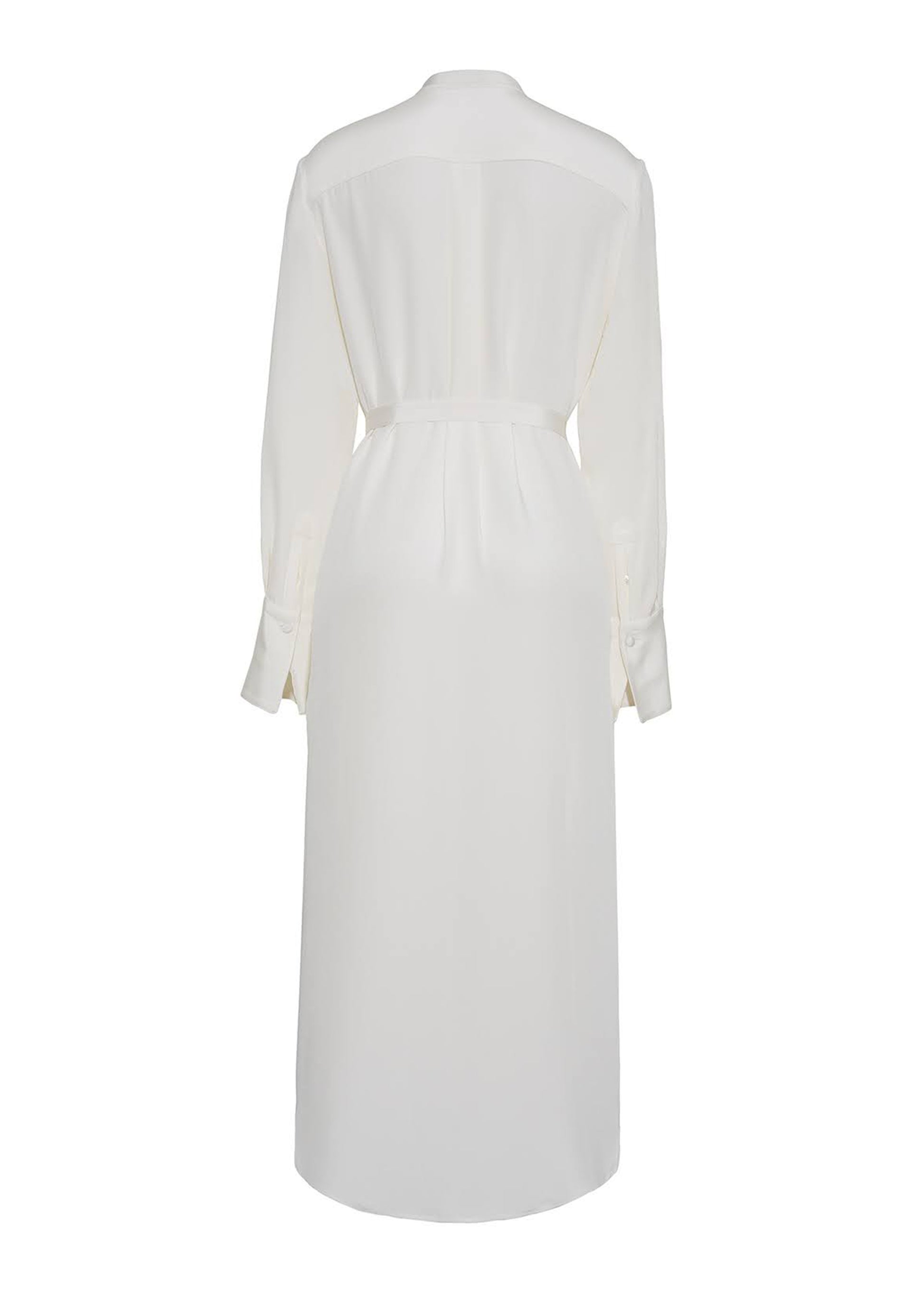 back ghost image of the Memphis Dress in Silk Crepe in Ivory