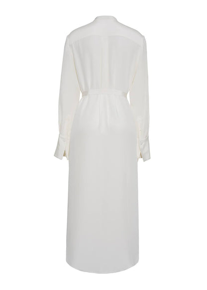 back ghost image of the Memphis Dress in Silk Crepe in Ivory