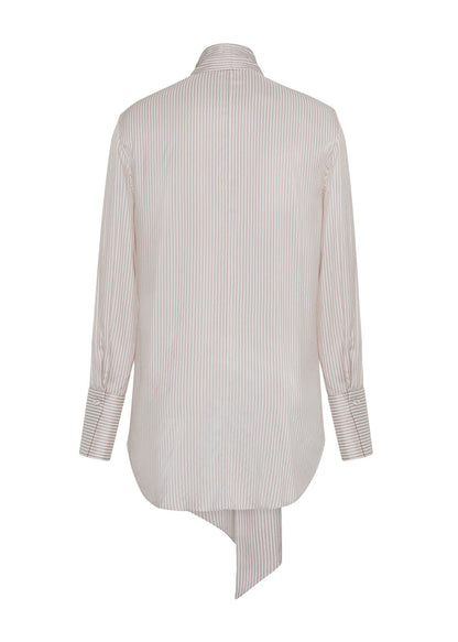 back ghost image of the Lee Blouse in Silk Stripe in Blush/Ivory