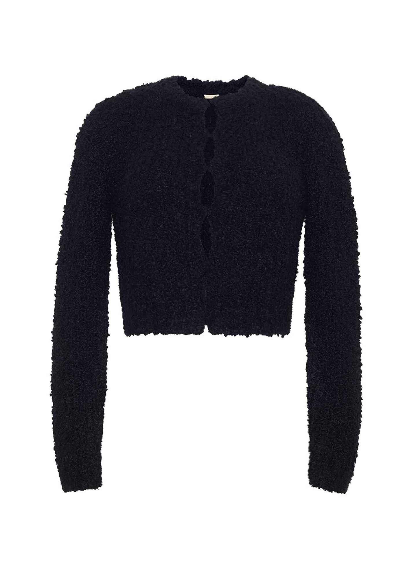 Front Ghost Image of the Alice Cardigan in Mulberry Silk in Black