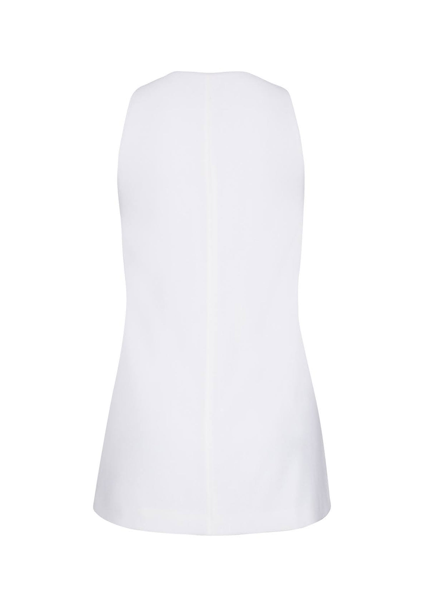 Back Ghost Image of the Nazra Tunic in Light Wool Crepe in Ivory