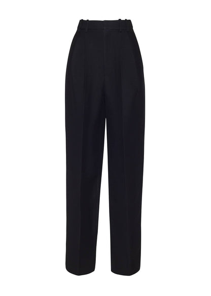 front ghost image of the Nichols Pant in Silk Wool in Black