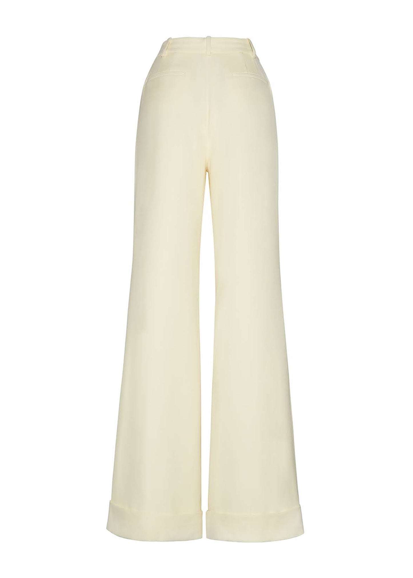 back ghost image of the Deeda Pant in Silk Wool in Beurre