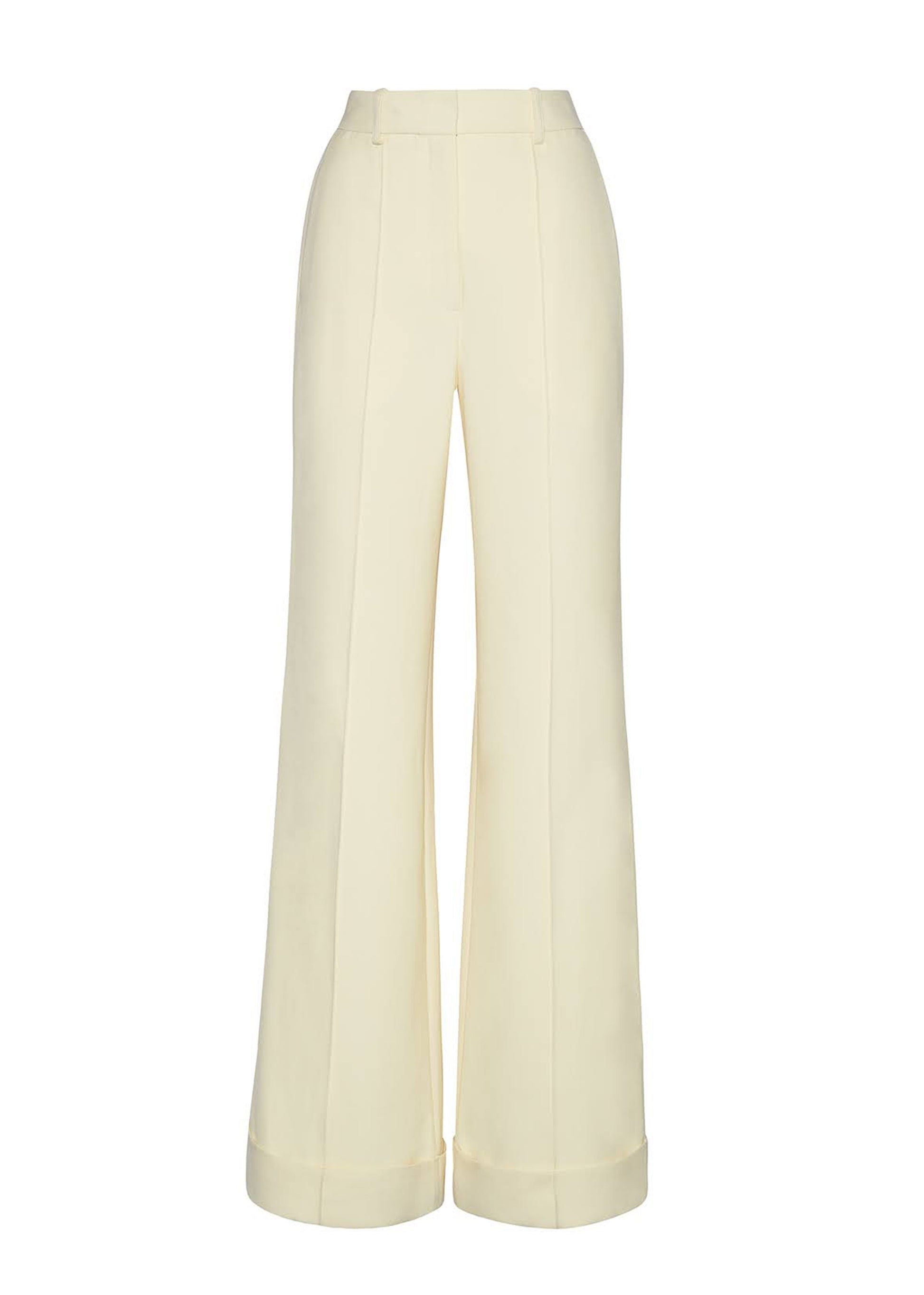 front ghost image of the Deeda Pant in Silk Wool in Beurre