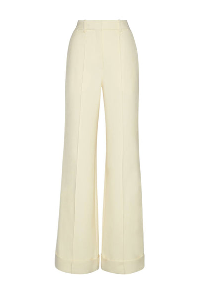 front ghost image of the Deeda Pant in Silk Wool in Beurre