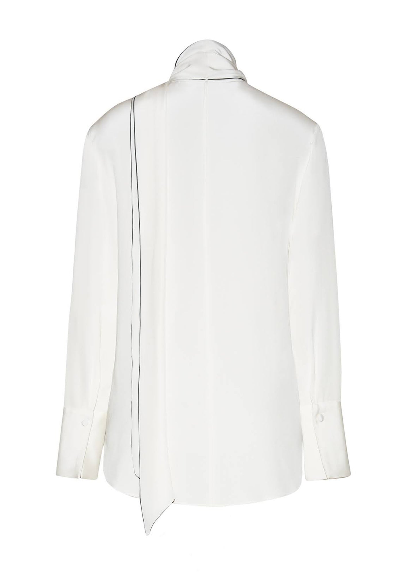 back ghost image of the Lee Blouse in Silk Crepe in Ivory