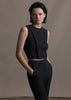 CROPPED GILET IN DOUBLE FACE STRETCH WOOL