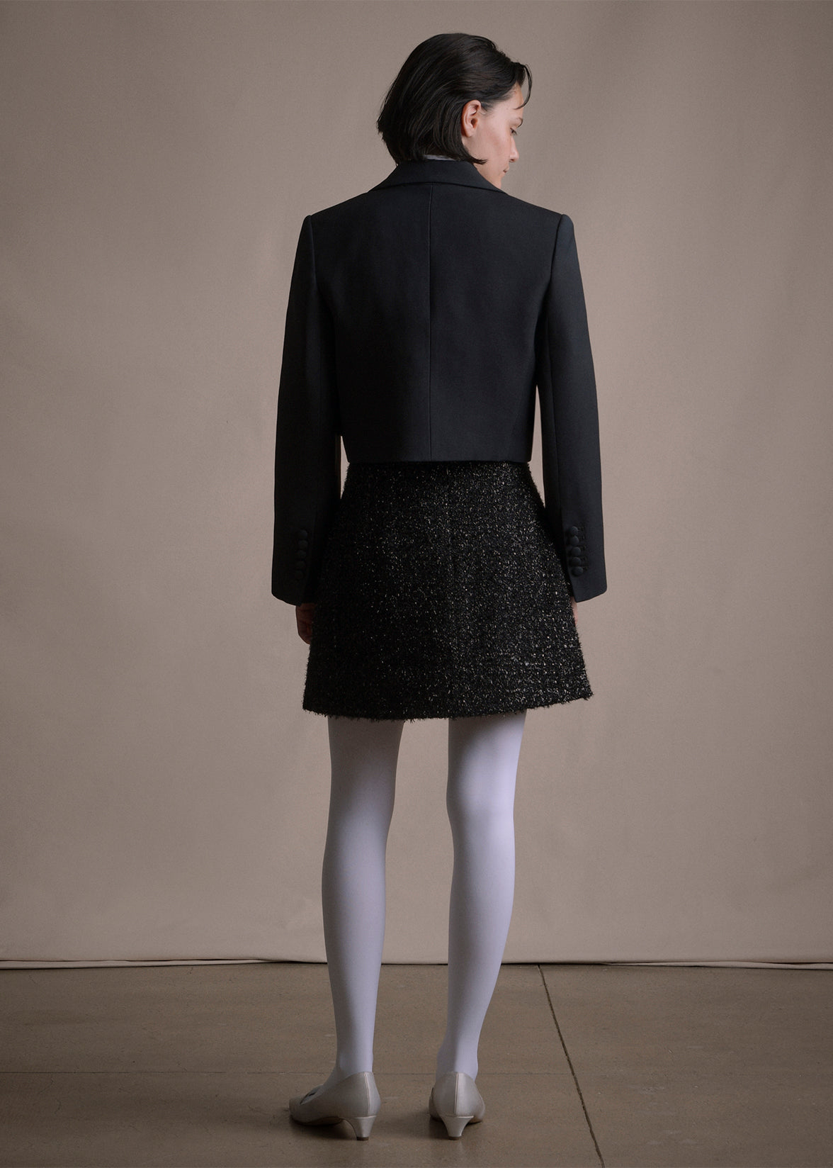 SHORT WRAP SKIRT IN METALLIC TWEED | ADAM LIPPES – Adam Lippes