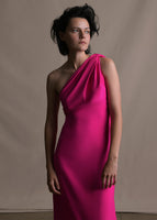 FOULARD GOWN IN SATIN BACK CREPE