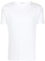 White short sleeve v-neck t-shirt in pima cotton.