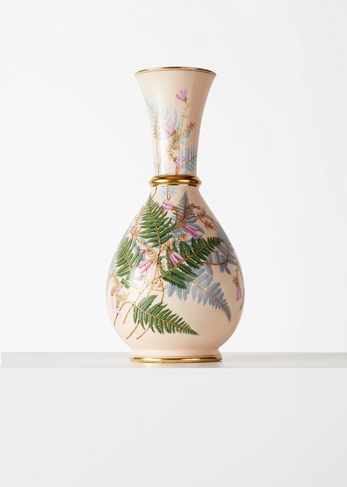 large aesthetic movement hand painted porcelain vase, 19th c HOME Adam Lippes