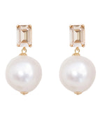 A pair of crystal and pearl earrings.