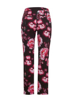 A flat lay of the back of the Daphne Pant in Cotton Twill in the black floral print.