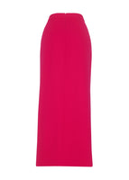 A ghost image of the Dakota Skirt in Wool Crepe in Magenta.