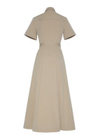 ghost image of the back of the leighton dress in cotton twill
