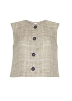 Ghost image of the front of the Remo Top in Silk Linen Plaid