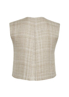 ghost image of the back of the remo top in silk linen plaid