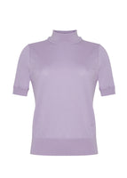 A ghost image of the front of the Mockneck Top in Ultra-fine Cashmere