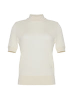 A ghost image of the front of the Mockneck Top in Ultra-fine Cashmere