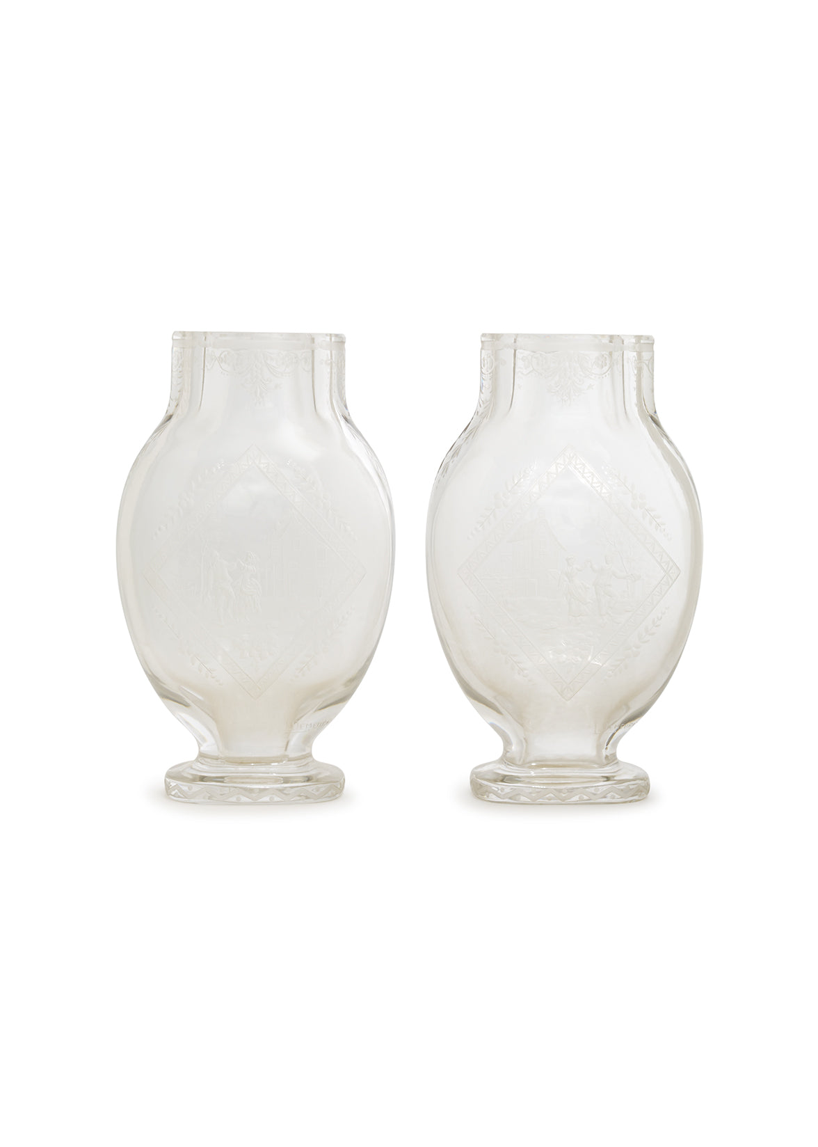 baccarat pair of rock-crystal glass vases, late 19th c HOME Adam Lippes