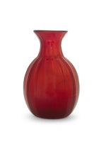An amber glass vase.