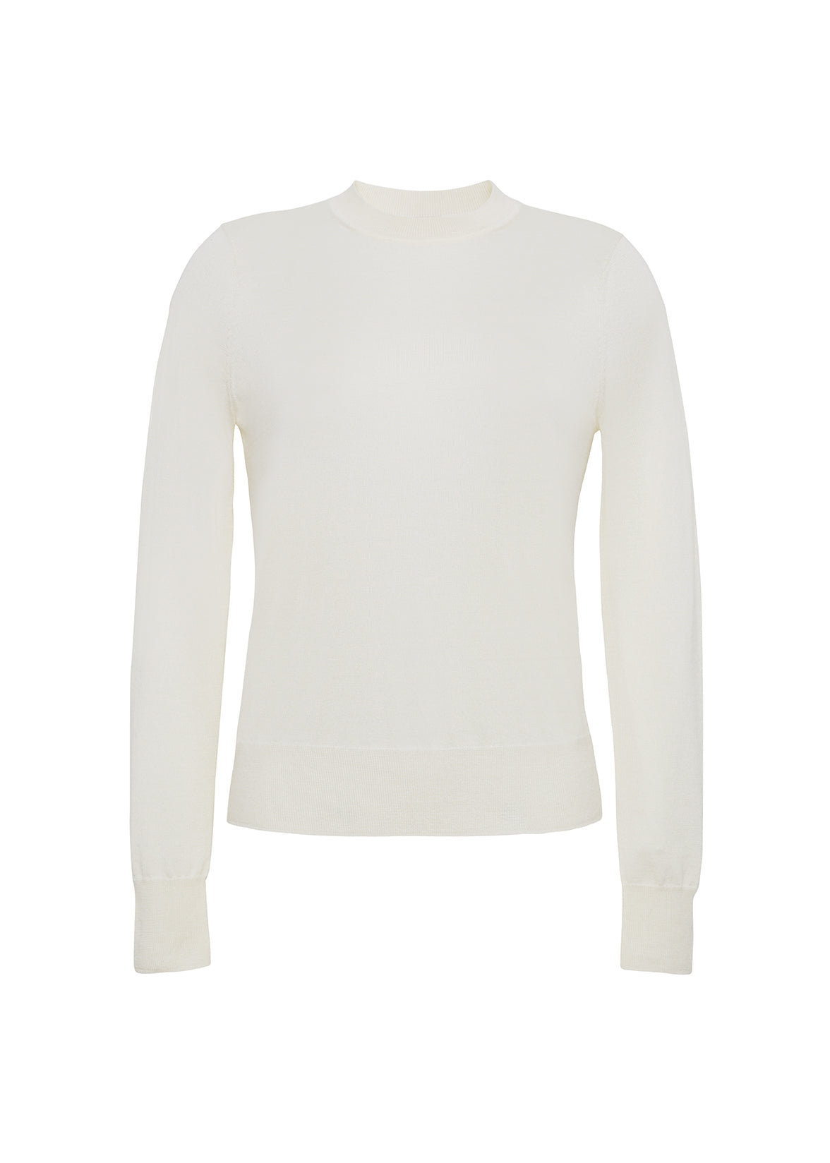 ghost image of the front of the didion knit in cashmere silk in ivory