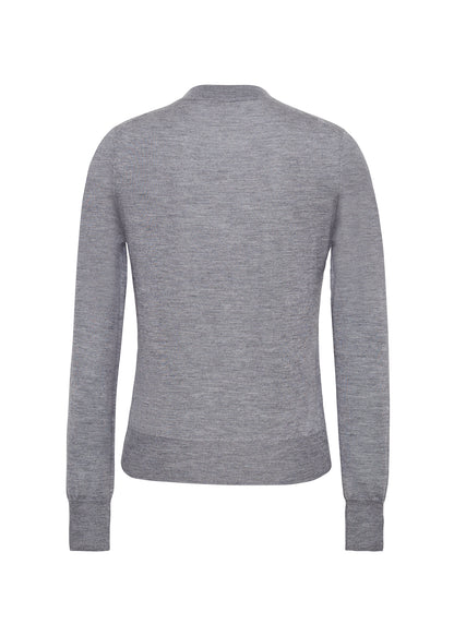 Ghost image of the front of the Didion knit in cashmere silk in grey