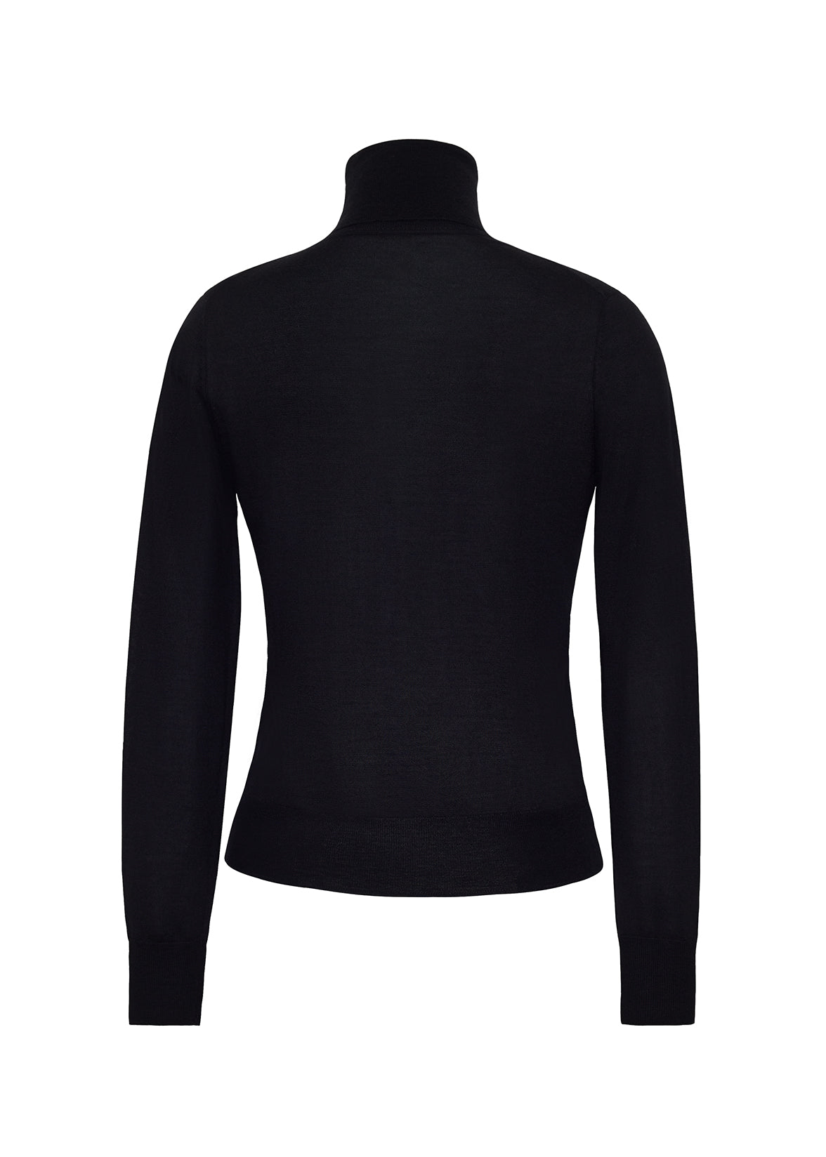 Ghost image of the back of the Eve Knit in cashmere knit in black