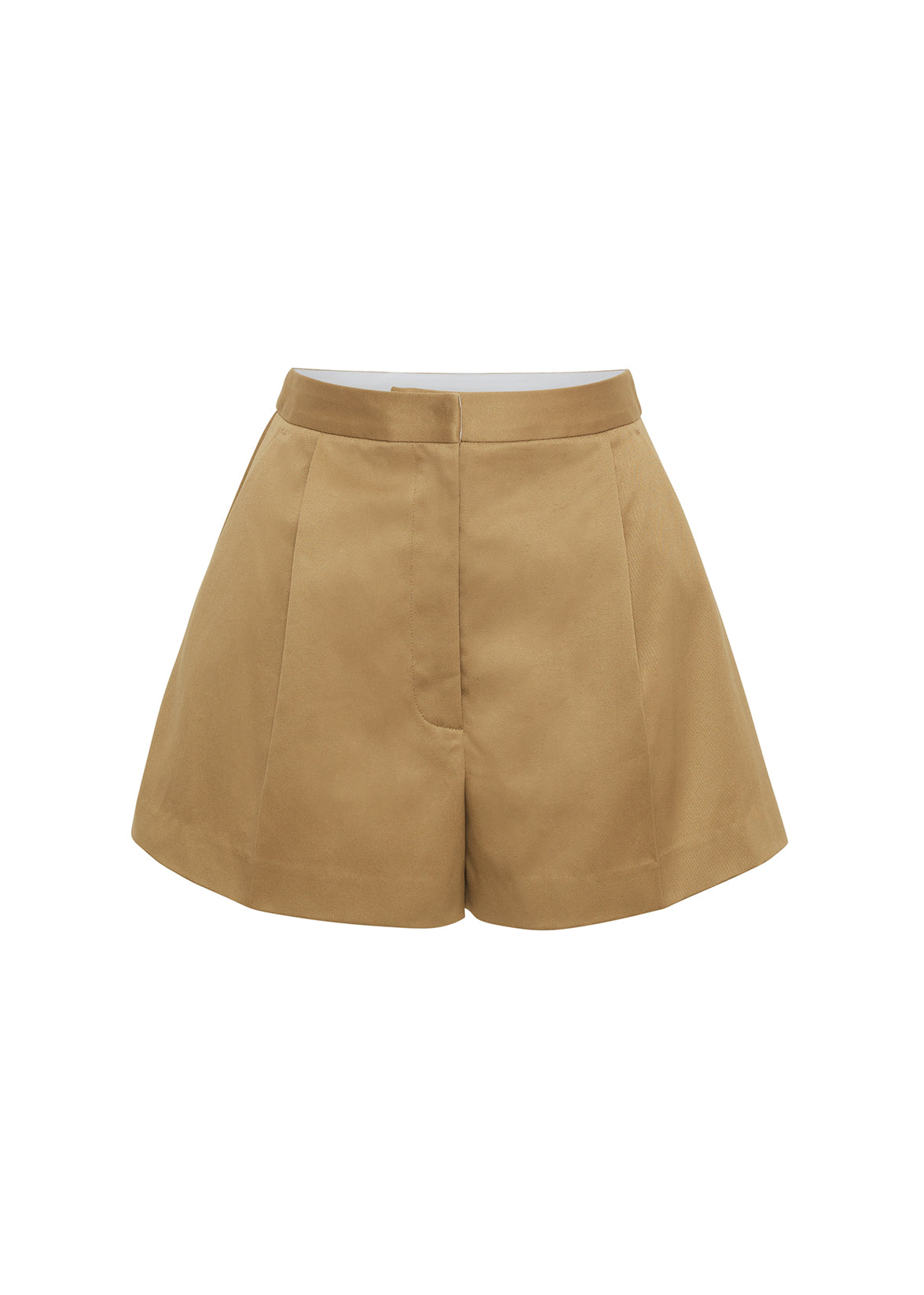 Ghost image of front of Ayla Short in Cotton Twill in Khaki