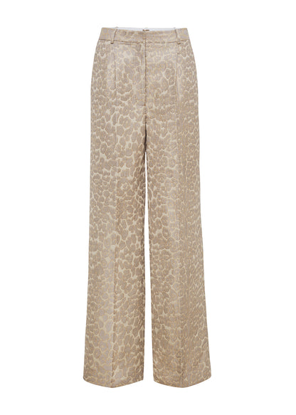 Ghost Image of the front of the Banks Pant in Leopard Jacquard