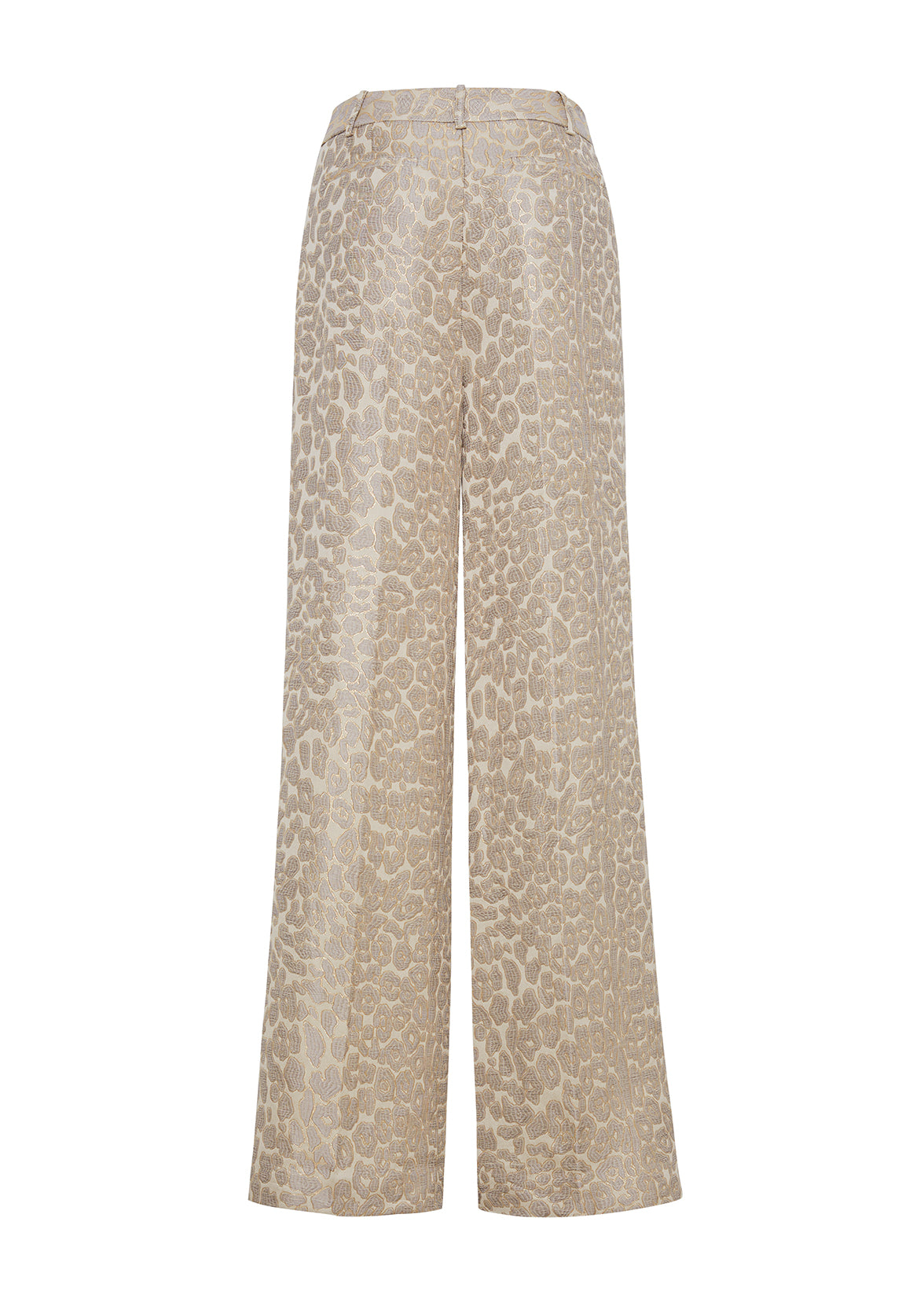 Ghost Image of the back of the Banks Pant in Leopard Jacquard