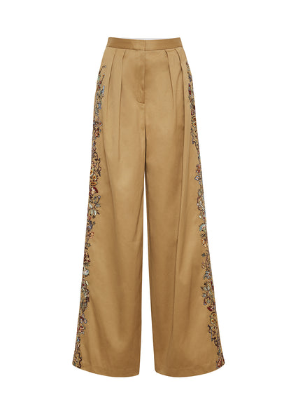 Ghost image of the front of the Nils Pant in Embroidered Cotton Twill