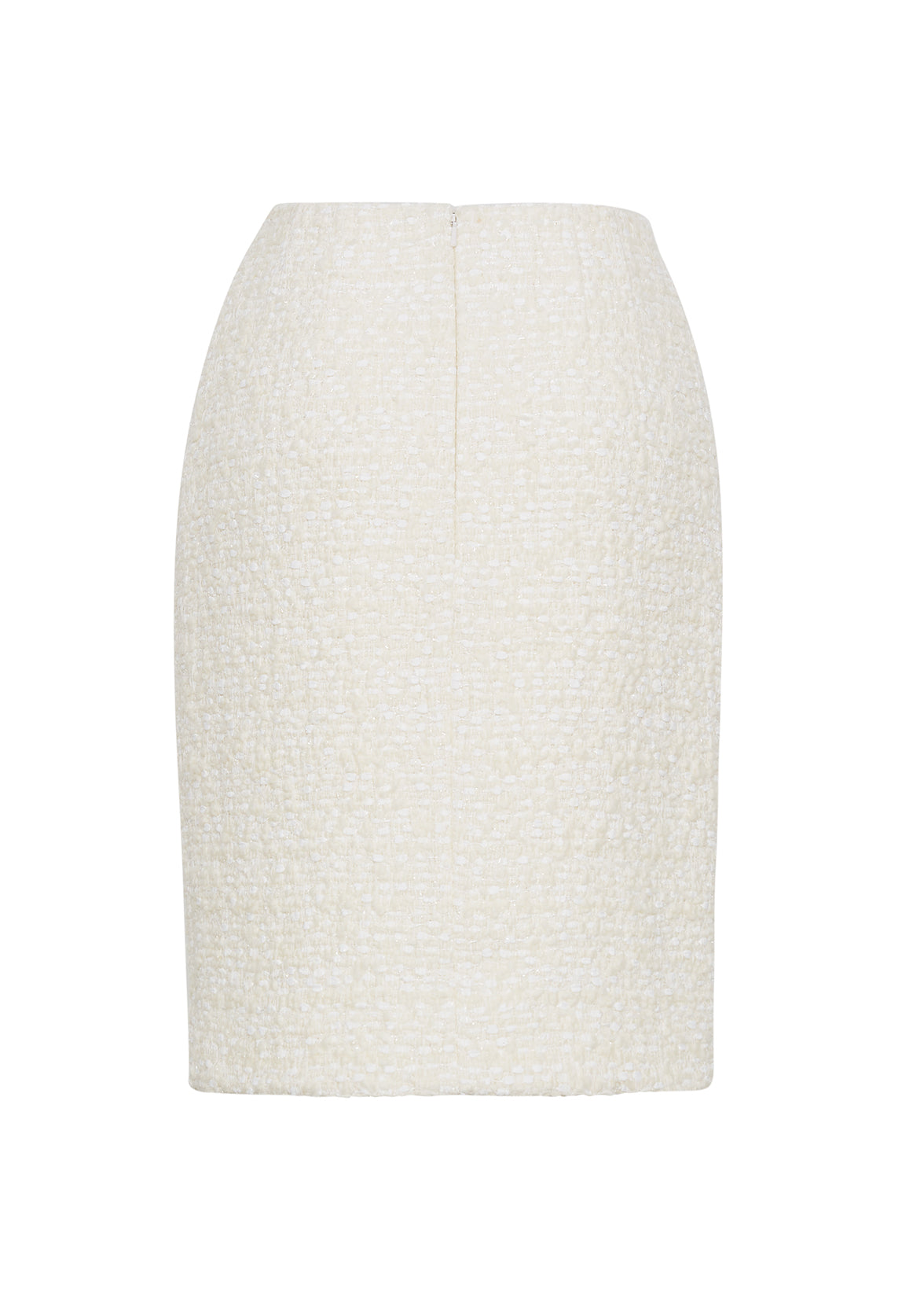 Ghost image of back of Blair Skirt in Tweed in Ivory