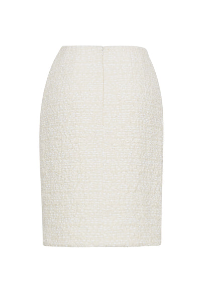 Ghost image of back of Blair Skirt in Tweed in Ivory