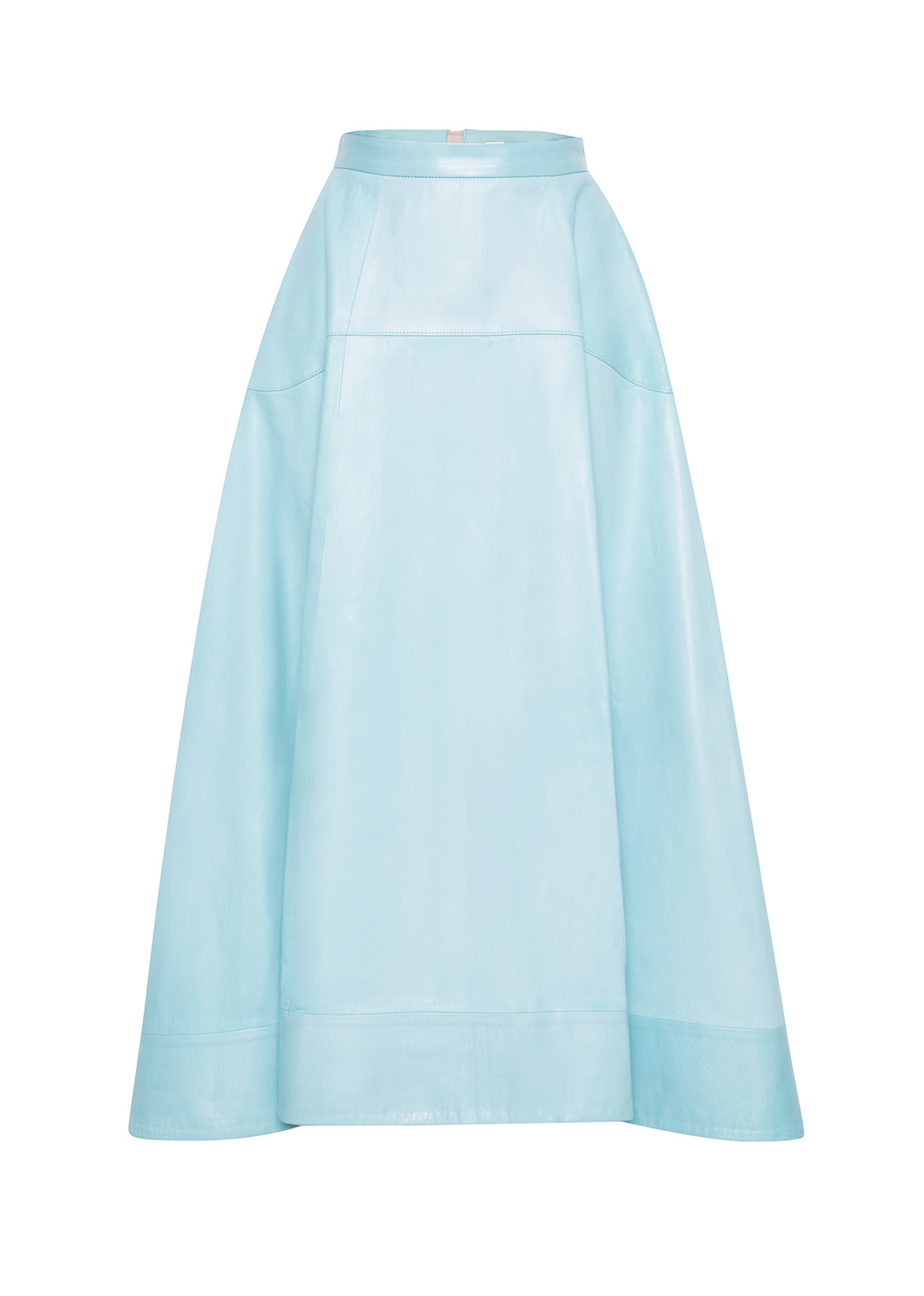 Ghost image of the cody skirt in leather in aqua